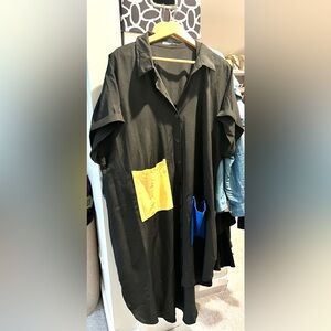 Black color block dress